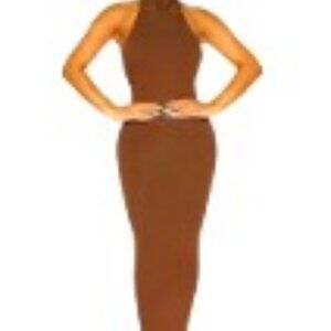 New Fall  Favorite!! Halter Bodycon Maxi Dress in Chocolate -Size M